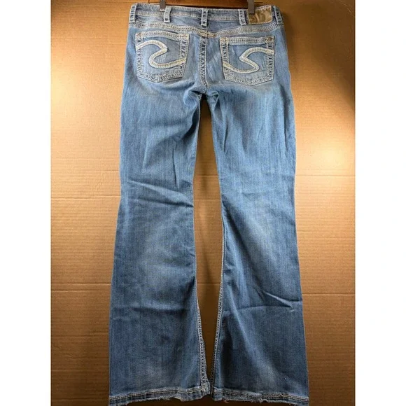 Silver Jeans Co Lola Jeans Womens 32x30 Blue Bootcut Mid Rise Contrast Stitch