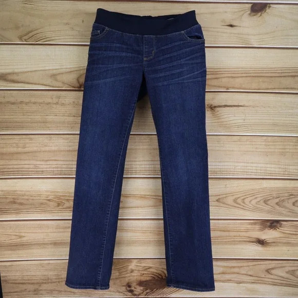 Liz Lange Maternity Jeans Womens 6 Blue Dark Wash Denim Mid Rise Pockets Stretch