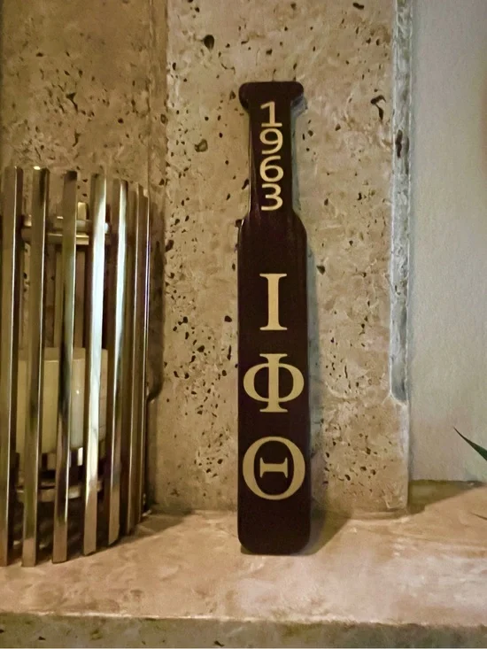 Iota Phi Theta 1963 Dark Brown Greek Paddle Wall Decor