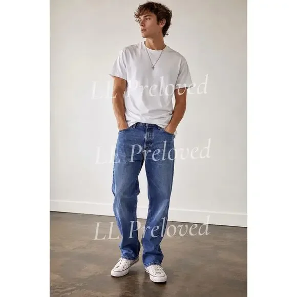 Levi’s Big E Red Tab Jeans 90s Relaxed Straight Leg Med Wash Denim USA 31 x 32‎