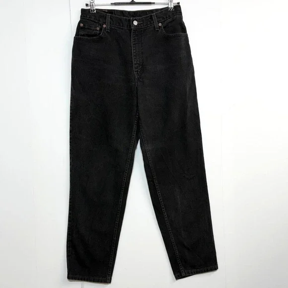 Vintage Levis 550‎ Jeans Women 12 30x30 Black 2001 Denim Relaxed Fit Tapered Leg