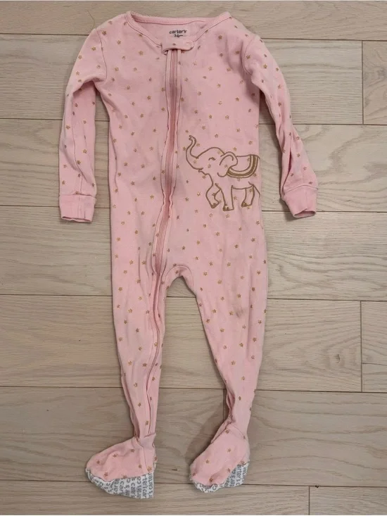 Carter's Pink Elephant Footed One-Piece 24M