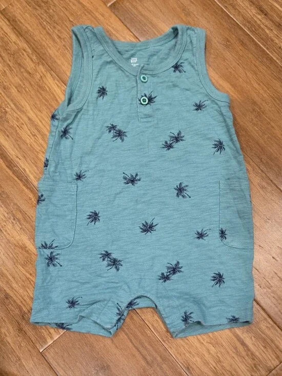 Gap Baby Palm Tree Short Sleeveless Romper