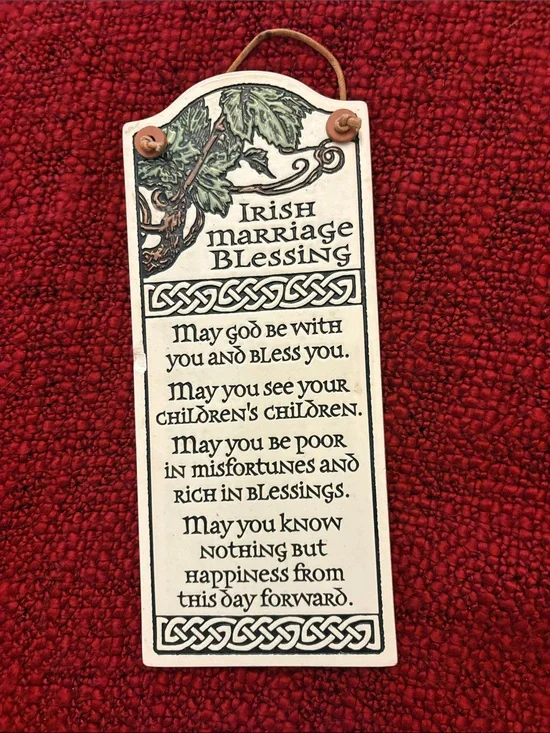 Spooner Creek Irish Marriage Blessing Wall Plaque - White and Green