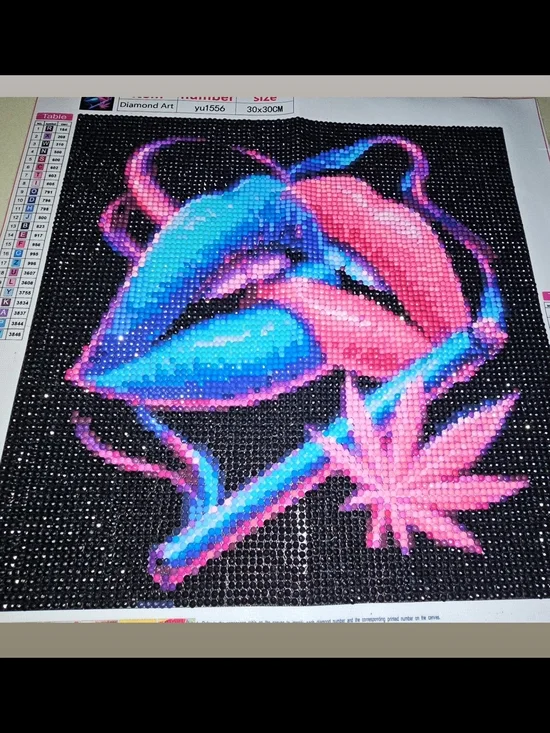 Blue & Pink Lip Art Wall Decal - Modern Pop Accent