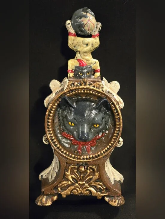 Antique Cat And Mouse Cast Iron Mechanical Bank
