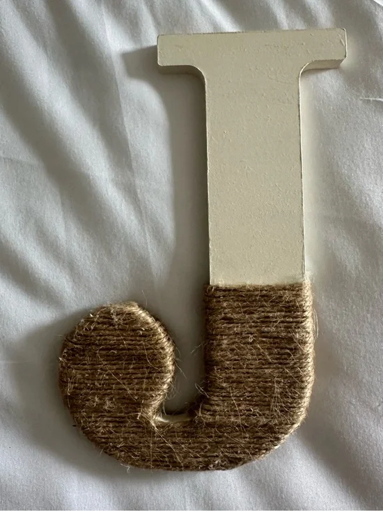 Letter J Wall Decor Neutral Boho