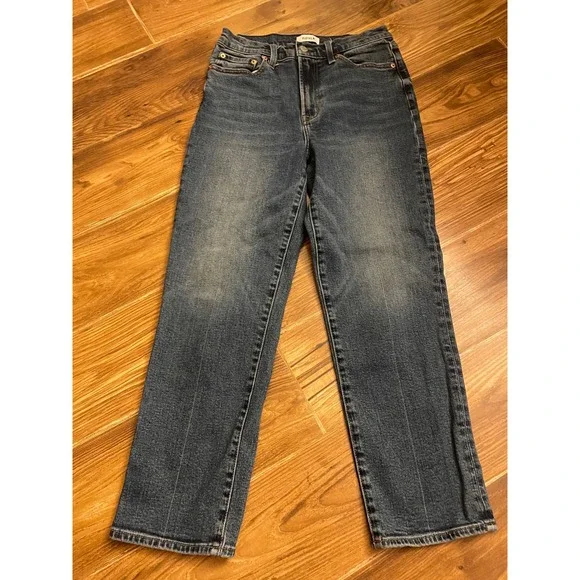 Pistola High Rise Straight Leg Jeans Medium Wash Blue Denim Women Size 28