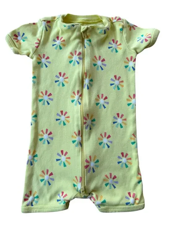 Primary Organic Cotton Rainbow Sun Zip Shortie Baby 9-12M