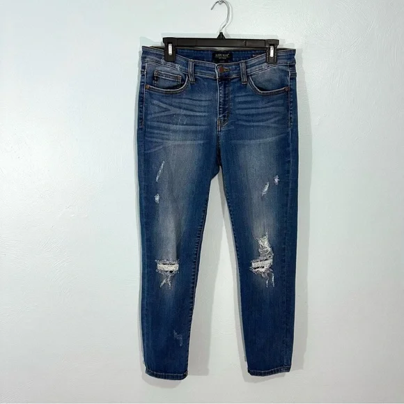 Judy Blue Dark Wash Relaxed Fit Distressed Stretch Jeans Women’s Size 13