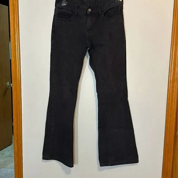 J Galt Black Flare Jeans Faded Denim grunge‎ skater y2k Size S