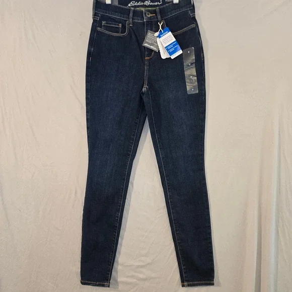 Eddie Bauer Voyager Denim Jeans 2 Womens Blue Travex High Rise Skinny Sorbtek