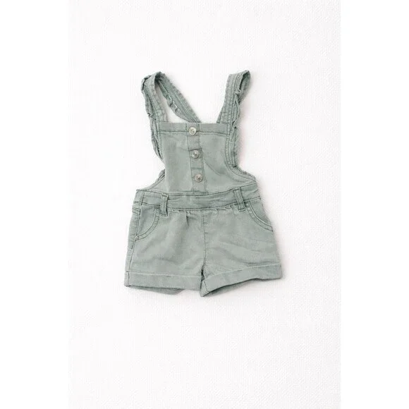 Wonder Nation 12M Jean Overall Shorts Romper Toddler Girl Spring Summer