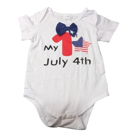 My First 4th Of July- Baby Clothes - 12-18 Months - One Piece- Celebrate the 4th