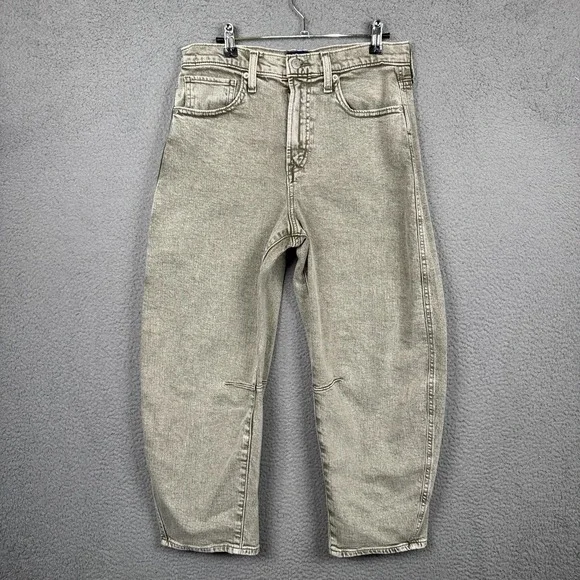 Gap Jeans Womens 6 Short Gray Barrel Leg Denim Indie Edgy Grunge‎ Y2K Classic
