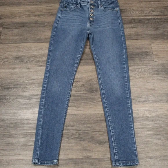 Kancan KC7113HYM‎ Jeans Womens Size 3/25 Blue Denim Button Fly Skinny