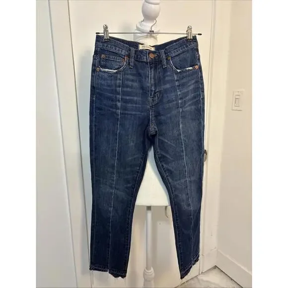Madewell Jeans W27 L25”The High-Rise Slim Boyjean Seamed Edition Blue Distressed