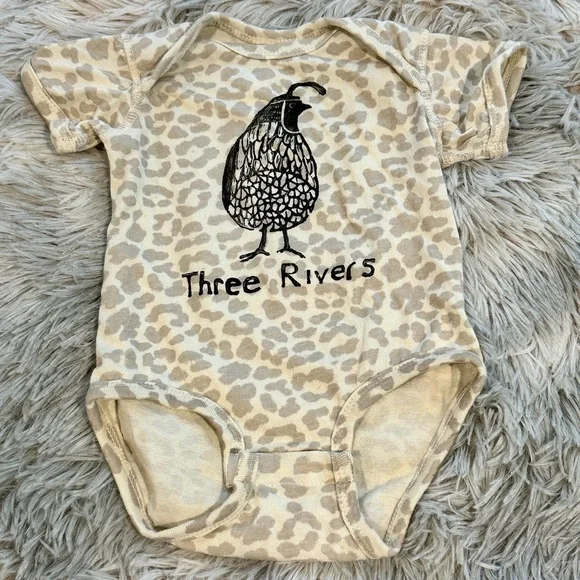 Rabbit Skins Cream Animal Print Kids Bodysuit