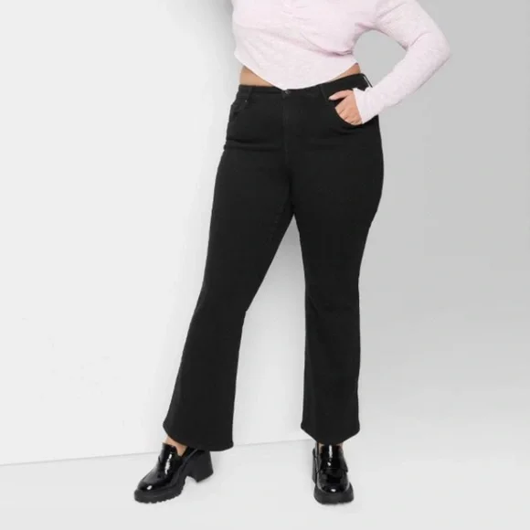Wild Fable Black Denim Low Rise Flare Jeans Size 14