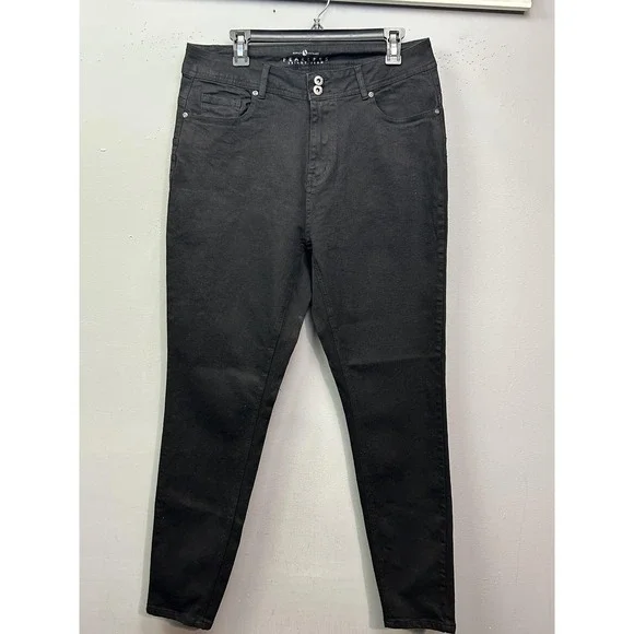 Ashley Stewart Jeans‎ Womens 14 Regular Black Fearless Skinny Stretch High Rise