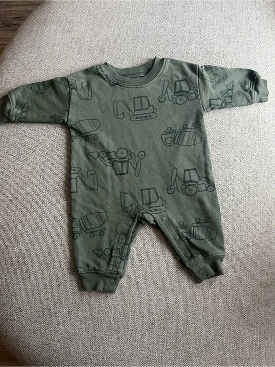 Carter's Olive Green Construction Print Baby One-Piece