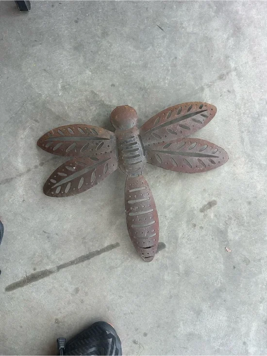 Rustic Metal Dragonfly Wall Decor - Brown