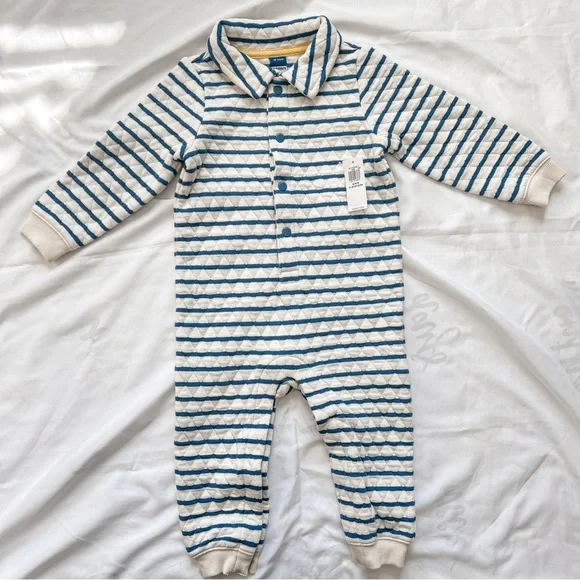 Old Navy Unisex Striped Blue and White Quilted Kids One Piece Size 18-24 Months
