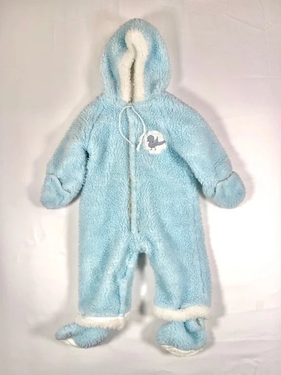 VINTAGE BETTI TERRELL Baby 9-12M Teddy Bear‎ Pram Sherpa Bunting Snowsuit 1980s