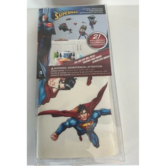 Superman Man Of Steel DC Comics - 21 Removable Wall Decals Stickers Peel & Stick