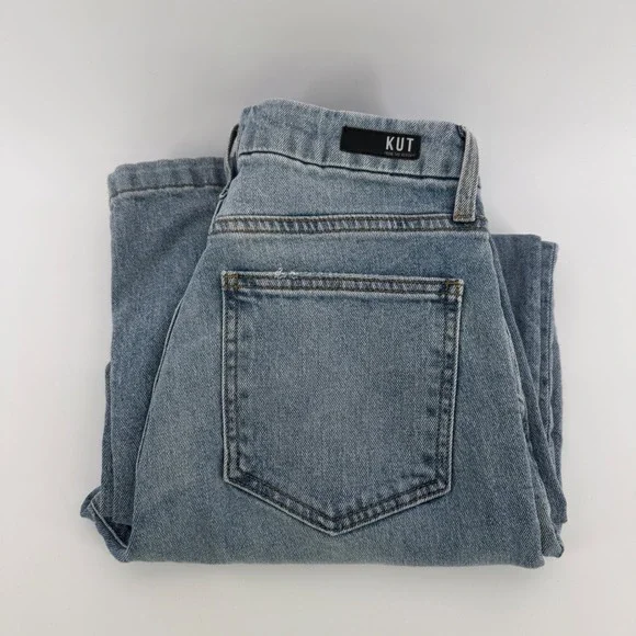 Kut from the Kloth Meg High Rise Trouser Wide Leg Jeans‎ Light Wash Blue Size 6