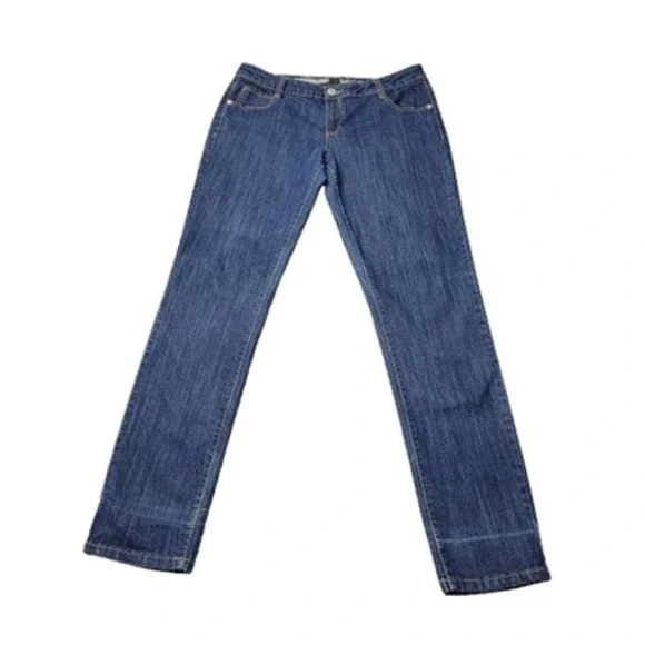 Southpole Jeans Womens 15 Blue Straight Leg Denim Embroidered Pockets Distressed