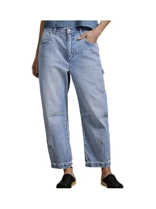 Flamingals Straight Leg Jeans Mid Rise Raw Hem Jeans XL