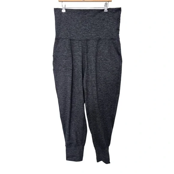 Offline by‎ Aerie Women XL Gray Heathered High Waist Joggers Pants Pockets EUC