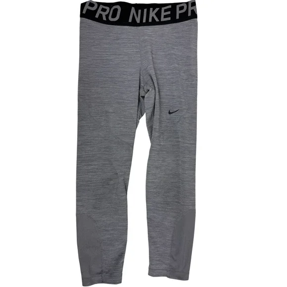 Nike‎ Pro Dri-Fit Gray Compression Training Capri Length Tights Women's Medium