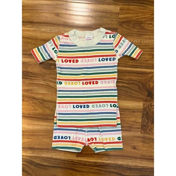 Hanna Andersson Short Pajamas, LOVED print, Size 4T