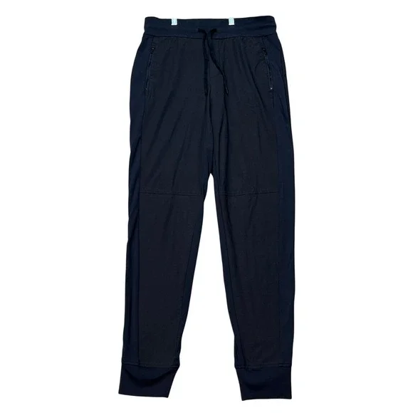 Athleta‎ Jogger Pants Women 8 31x31 Black Zipper Pocket Drawstring Tapered Leg