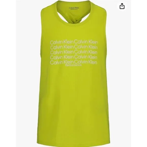Calvin Klein Performance Girls Sulphur Spring Yellow Tank‎ Size XL