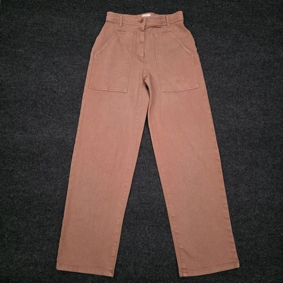Aritzia Wilfred Free Womens Size 2‎ Pink Utility High Rise Wide Leg Modern Pants