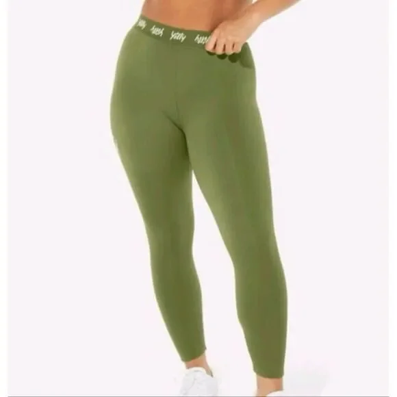 Yitty Major Label Shaping High Waist Leggings Spellout Thigh in Bossy Mossy Gree