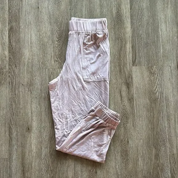 Fabletics Restore Knit Tapered Pants Pale Pink Small Relaxed‎ Ultra Lightweight