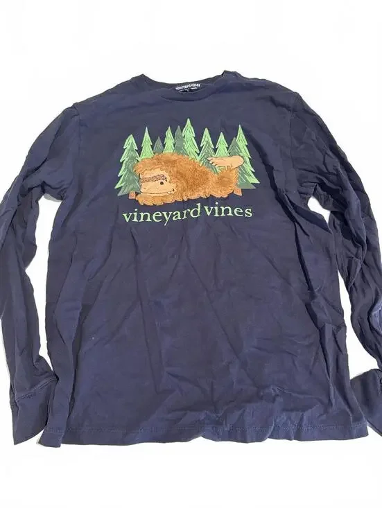 Vineyard Vines Boys Graphic Long Sleeve Tee XL Whale Forest