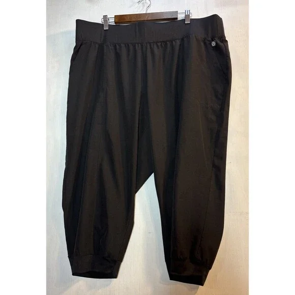 Livi by Lane Bryant Capris Trouser Elastic Lightweight Size 22/24 Black Pockets