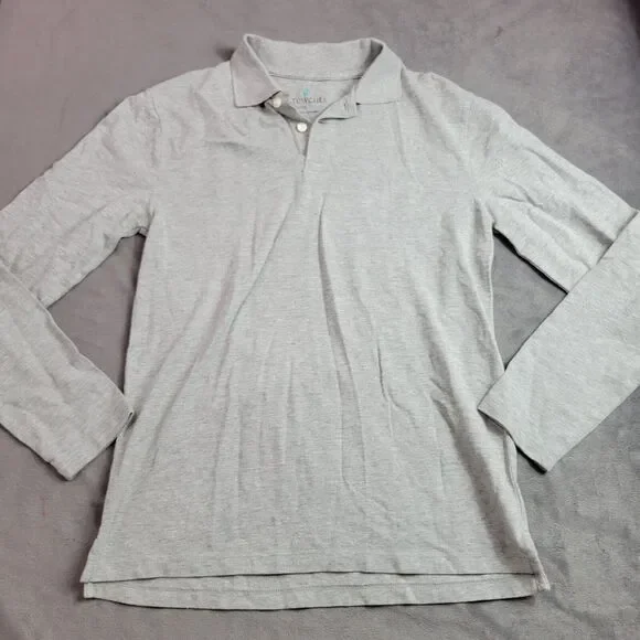 Crewcuts Shirt‎ Boys 14 Grey Solid 100% Cotton Long Sleeve Uniform Collared Top