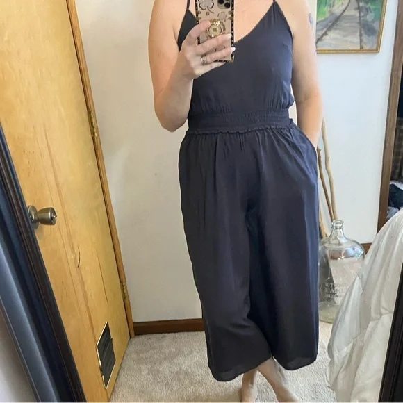 Aritzia Wilfred Dark Gray Side Button Summer Pantsuit