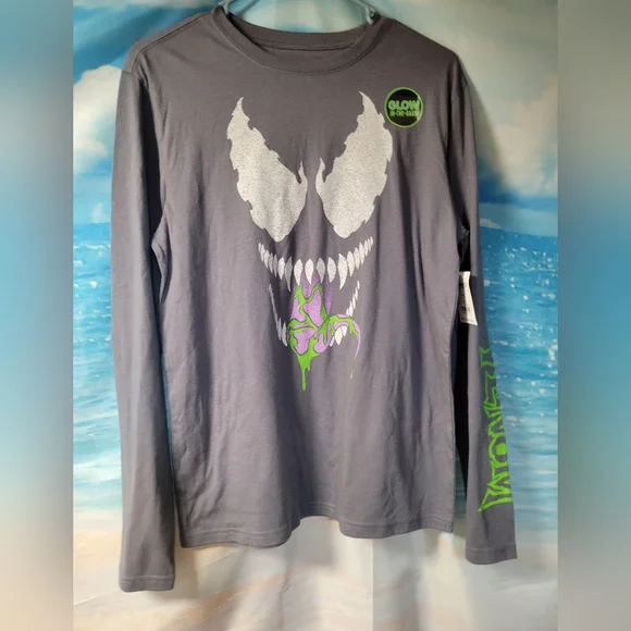 Marvel Venom NWT Glow in The Dark Youth Long Sleeve‎ Shirt Size XXL 18