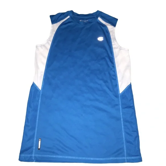 Champion Double Dri Tank Top Size XL Turquoise White Muscle Shirt Basketball