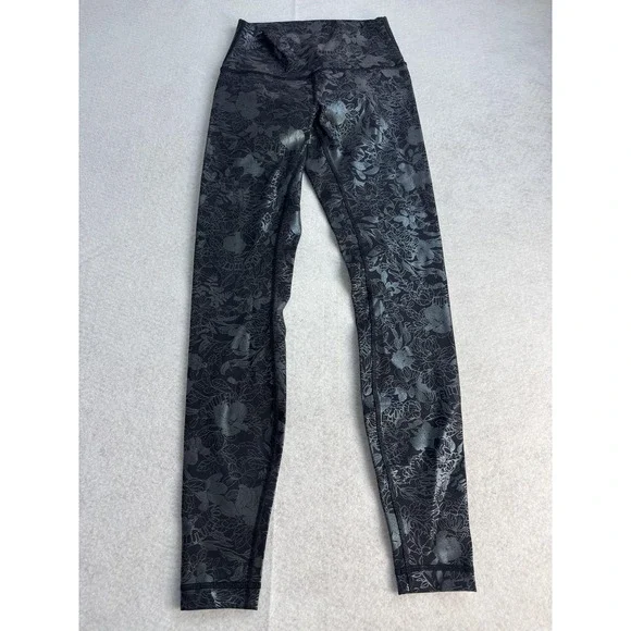 Lululemon Wunder Under High Rise Logo Flourish‎ Iridescent Leggings Women's 4