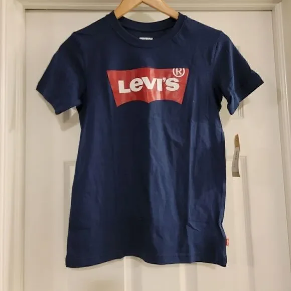 Levi’s crew neck boy tee shirt cotton navy NWT