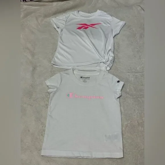 Champion / Reebok Short-Sleeve T-Shirt Lot White & Pink | Toddler Girl Size 3T