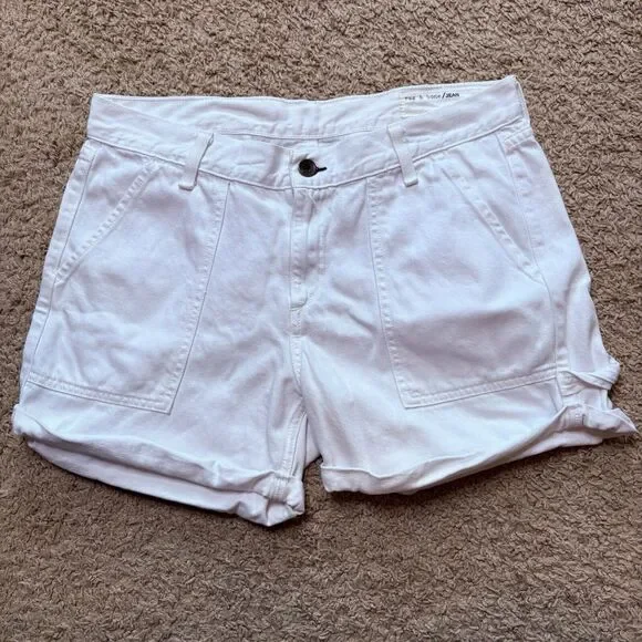 Rag‎ & Bone Denim Carpenter Shorts Aged Bright White Womens Size 29 Shorties